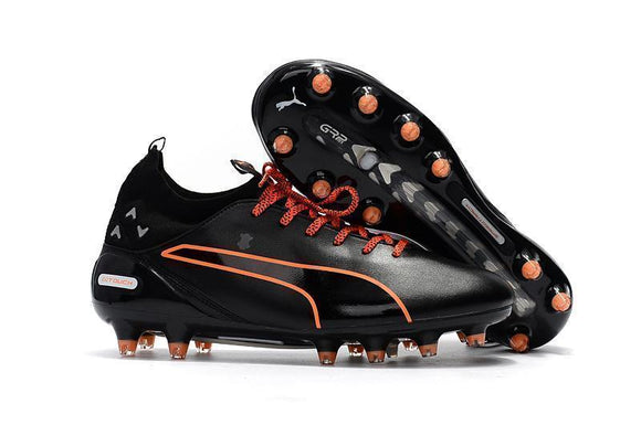 PUMA evoTOUCH Pro FG Soccer Cleats Total Black Orange