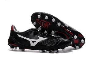 Mizuno Morelia Neo II FG Soccer Cleats Black White Red - StarStadium