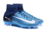 Nike Mercurial Superfly V FG Soccer Cleats Blue Dark White - StarStadium
