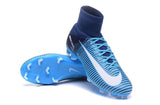 Nike Mercurial Superfly V FG Soccer Cleats Blue Dark White - StarStadium