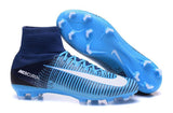 Nike Mercurial Superfly V FG Soccer Cleats Blue Dark White - StarStadium