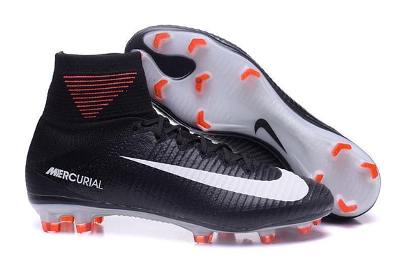 Nike Mercurial Superfly V FG Soccer Cleats Black Orange White - StarStadium