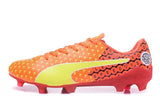 PUMA evoSPEED 17 SL-S FG Soccer Cleats Orange Yellow Red Black - StarStadium