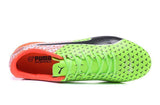 PUMA evoSPEED 17 SL-S FG Soccer Cleats Green Orange Black White - StarStadium