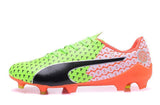PUMA evoSPEED 17 SL-S FG Soccer Cleats Green Orange Black White - StarStadium