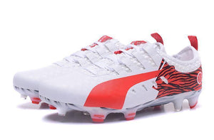 PUMA evoPOWER Vigor 1 FG Soccer Cleats White Red Black - StarStadium