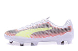 PUMA evoSPEED 17 FG Soccer Cleats White Orange Black Yellow - StarStadium
