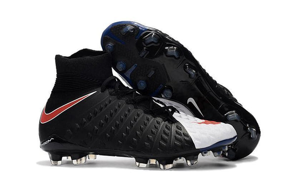 Nike Hypervenom Phantom III DF FG Soccer Cleats Black White Red - StarStadium