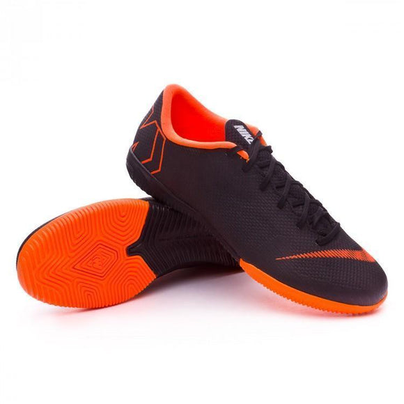 Nike Mercurial VaporX XII Academy IC Soccer Cleats Total Black Orange - StarStadium