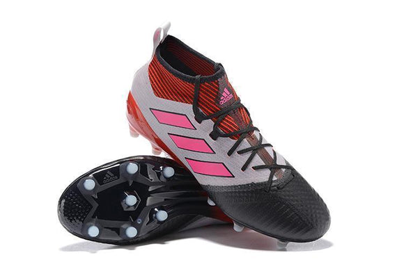 Adidas ACE 17.1 Primeknit Soccer Cleats Red White Pink Black - StarStadium