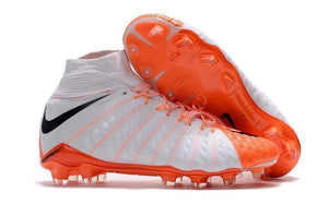 Nike Hypervenom Phantom III DF FG Soccer Cleats White Orange Black - StarStadium