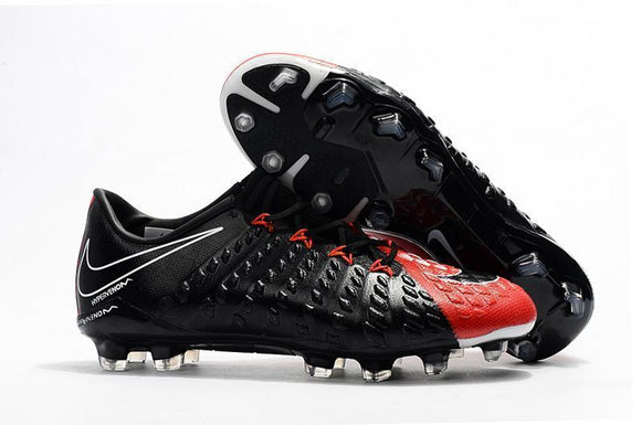 Nike Hypervenom Phantom III FG Soccer Cleats Black Red - StarStadium